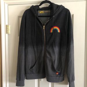 Aviator Nation Rainbow zip hoodie Sz medium